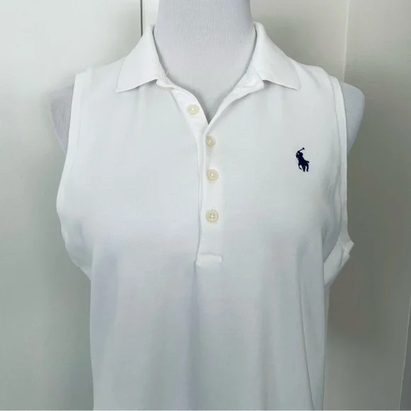 Ralph Lauren Classic White Sleeveless Women’s White Polo Size XL - Picture 4 of 14